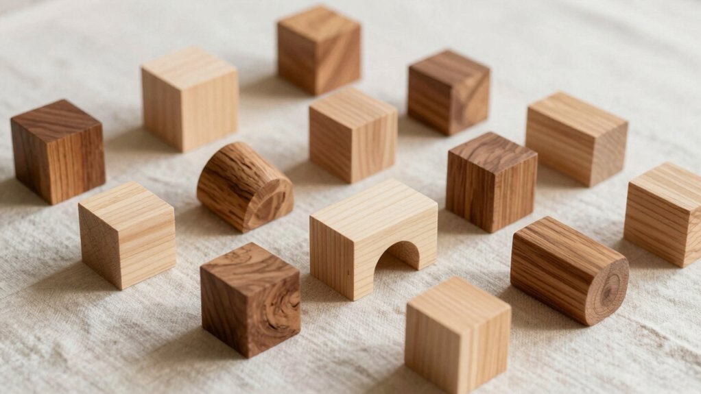 natural wooden blocks for creative play