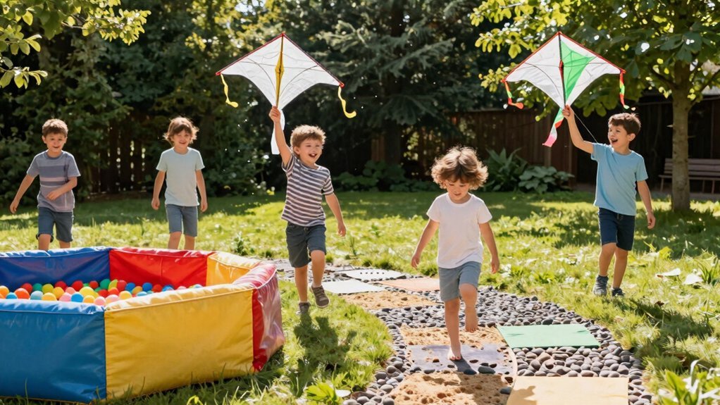 ball pit kites textured walks playfully