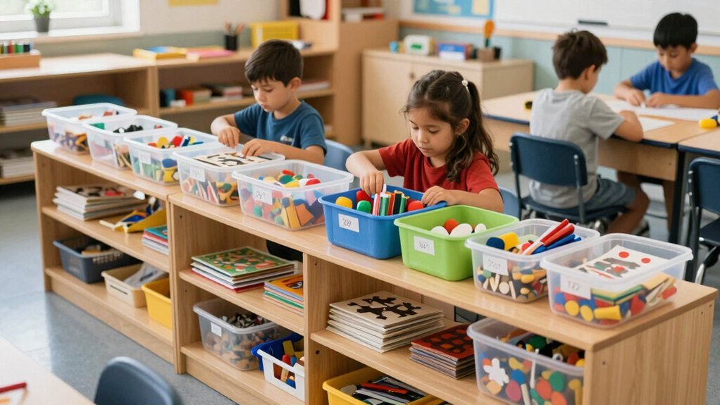 labeled containers teach independence