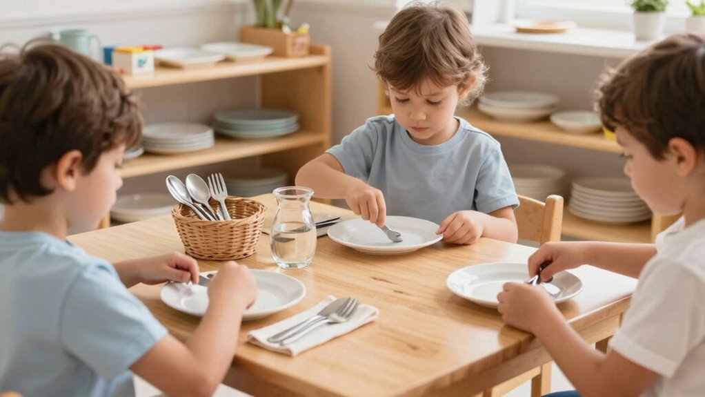 montessori table setting independence practice