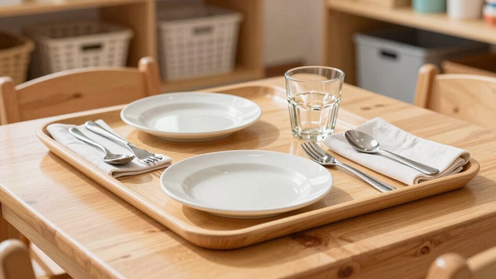 montessori tray guides placement independence