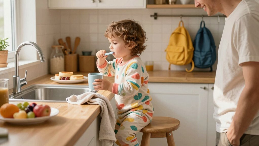 morning routine builds toddler independence