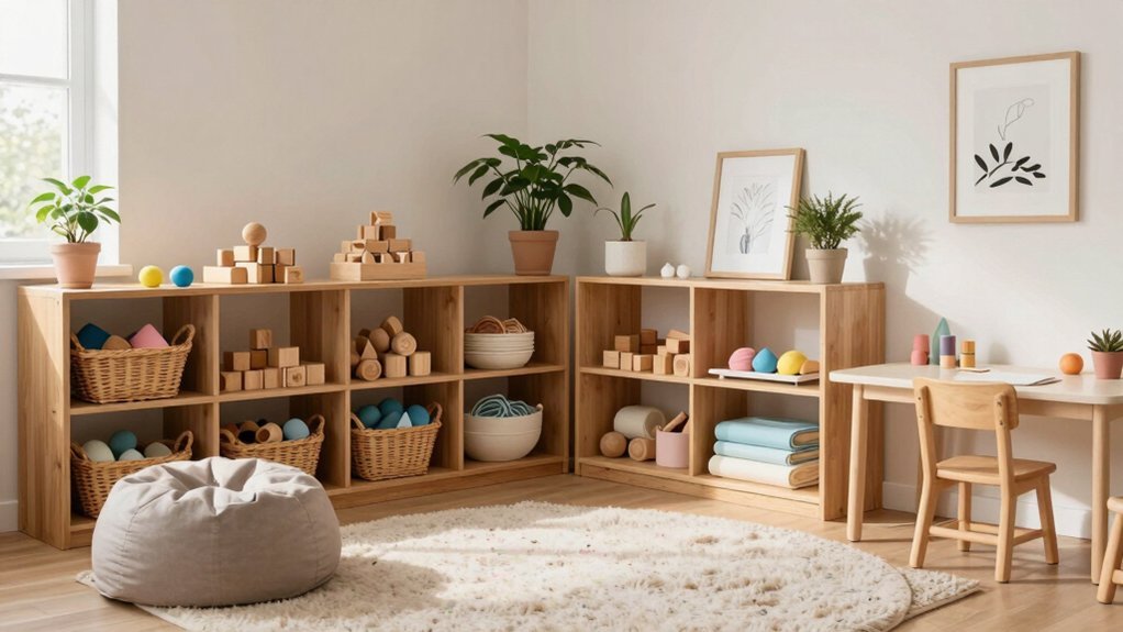 organized montessori playroom design