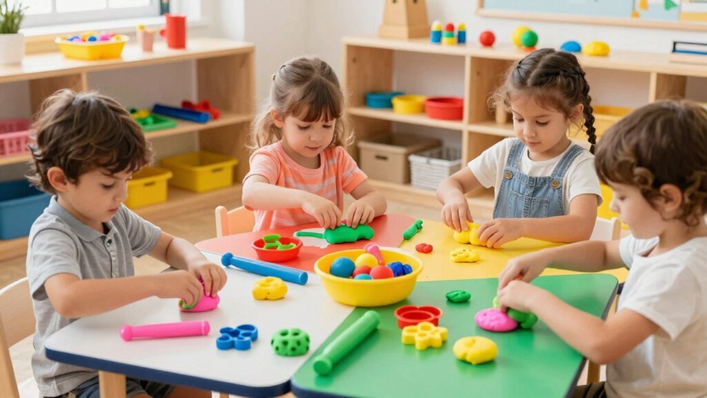play dough fine motor station