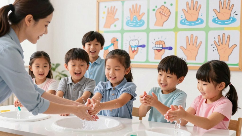 visual cues reinforce clean routines