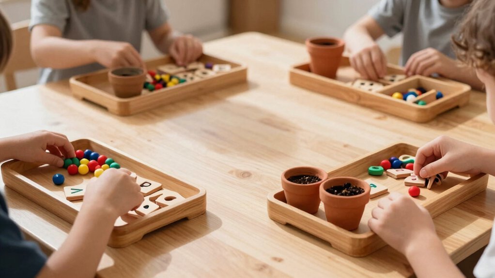 work trays support independent learning at home